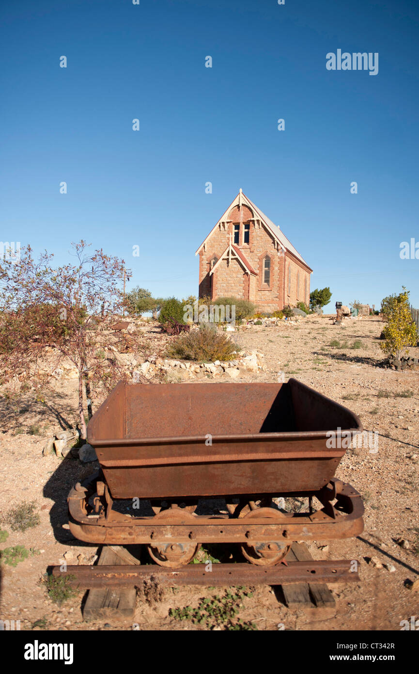 Katholische Kirche der ehemaligen Bergbaugebiet und beliebter Drehort Silverton im Outback New South Wales, Australien Stockfoto