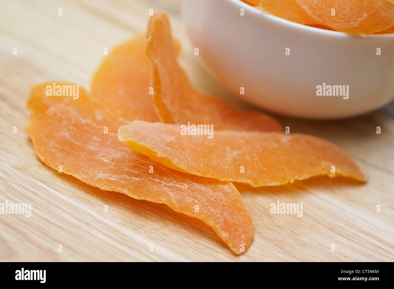 Getrocknete Mango Scheiben, Scheiben getrocknete Mango Stockfoto