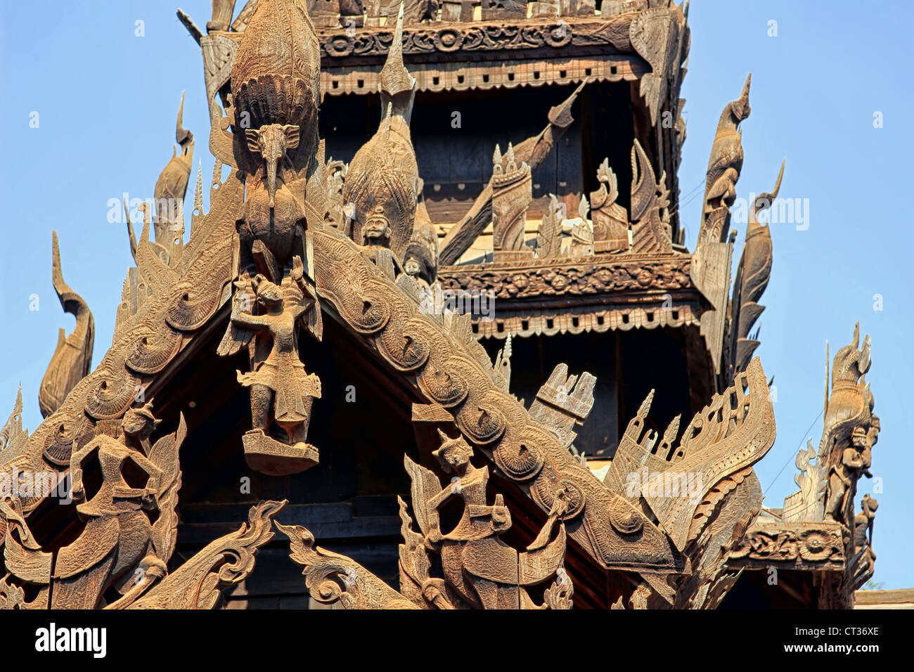 Detail, Nat Taung Kyaung Kloster, Bagan (Pagan) Stockfoto