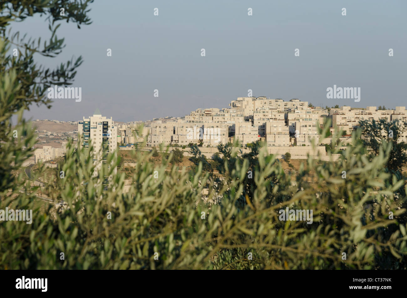 Har Homa Nachbarschaft im südlichen Ost-Jerusalem von weiten Teilen der Welt als eine illegale israelische Siedlung, israel Stockfoto