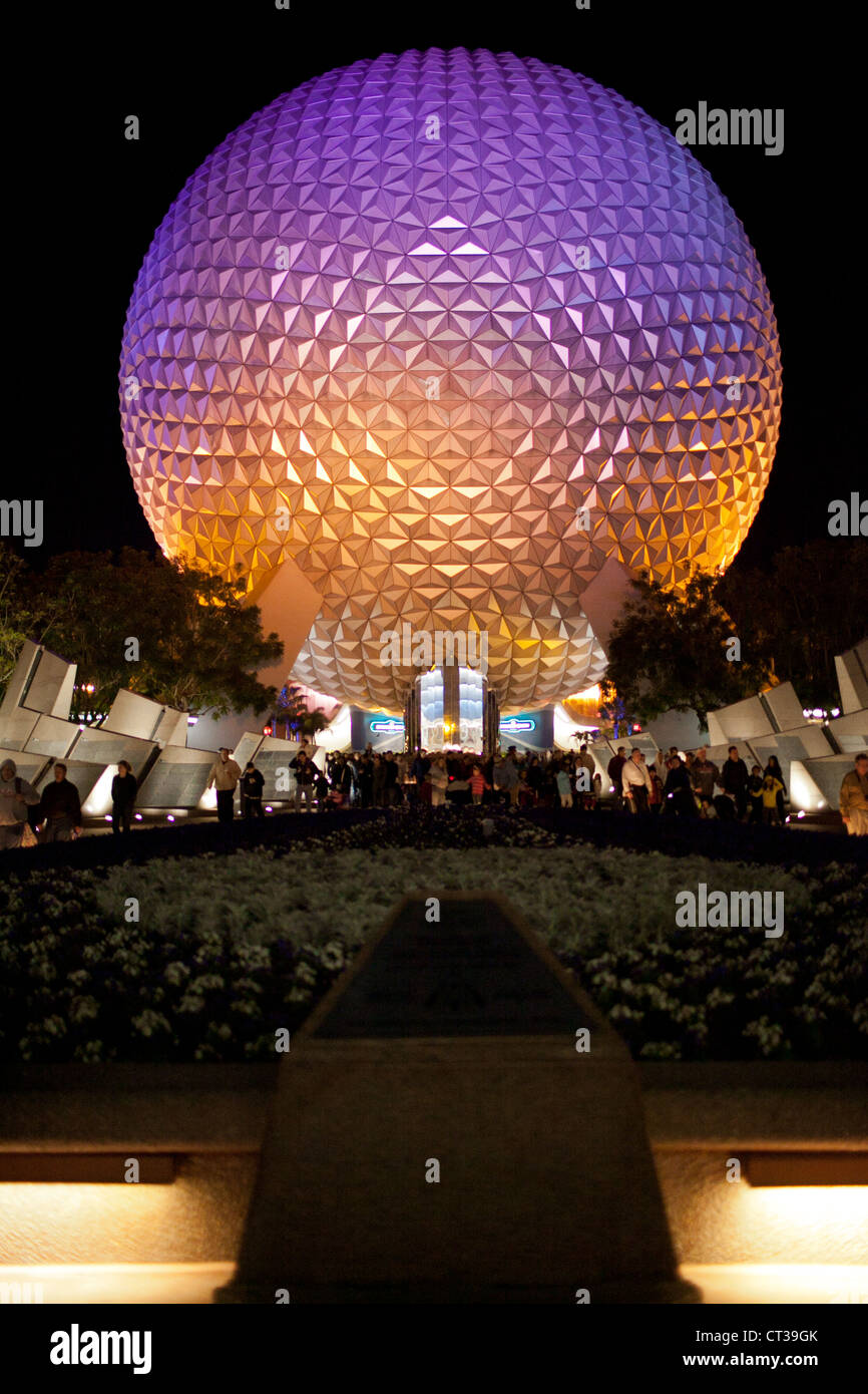 Raumschiff Erde Ball im Epcot Center, Orlando Stockfoto