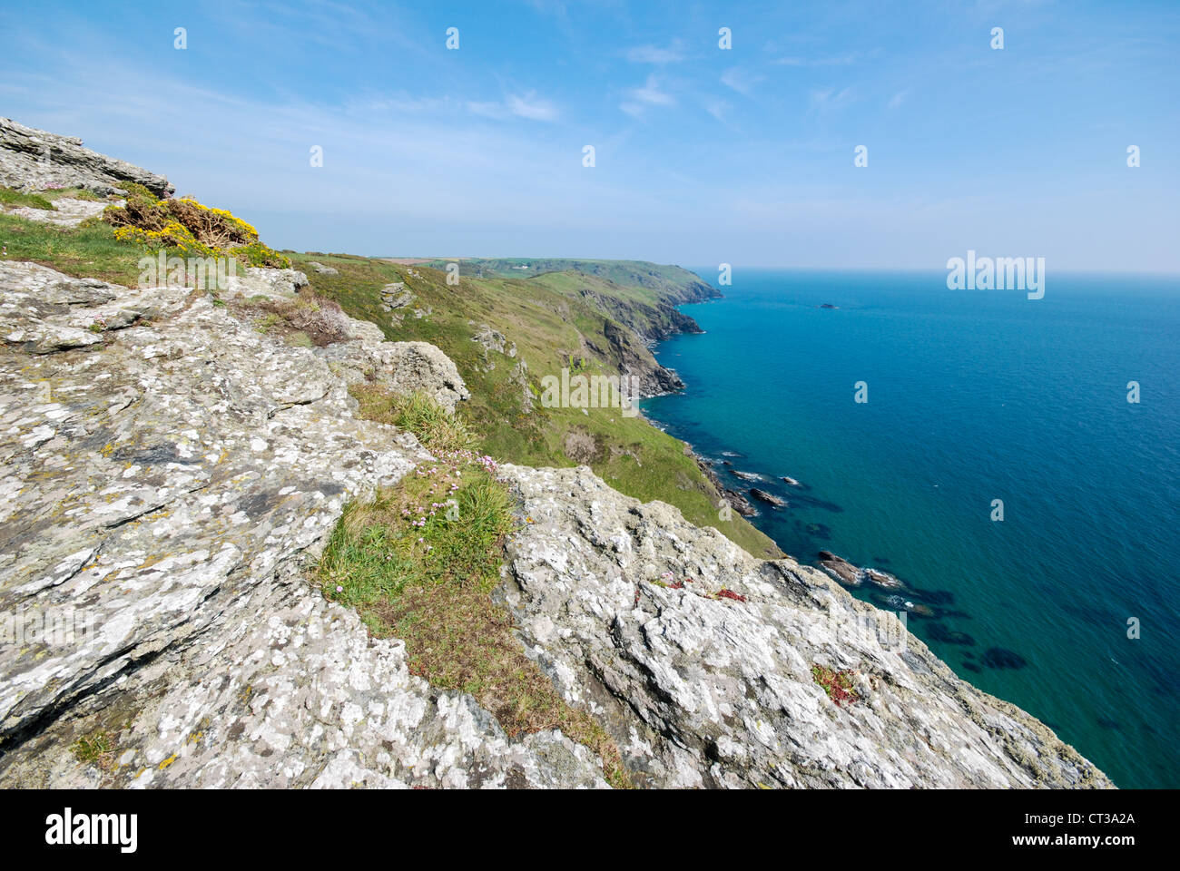 Süd-West Coastal Path bei Bolberry in der South Hams, Devon Stockfoto