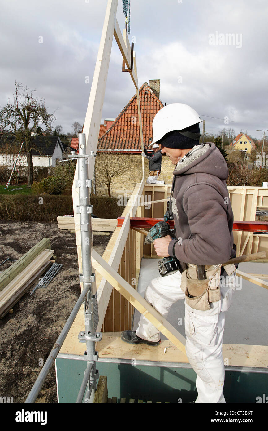 Baumeister bei der Arbeit am neuen Struktur Stockfoto