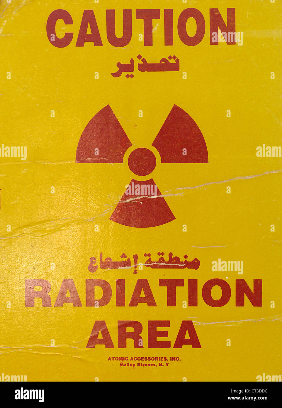 Vorsicht; Strahlung Bereich Warnzeichen. Stockfoto