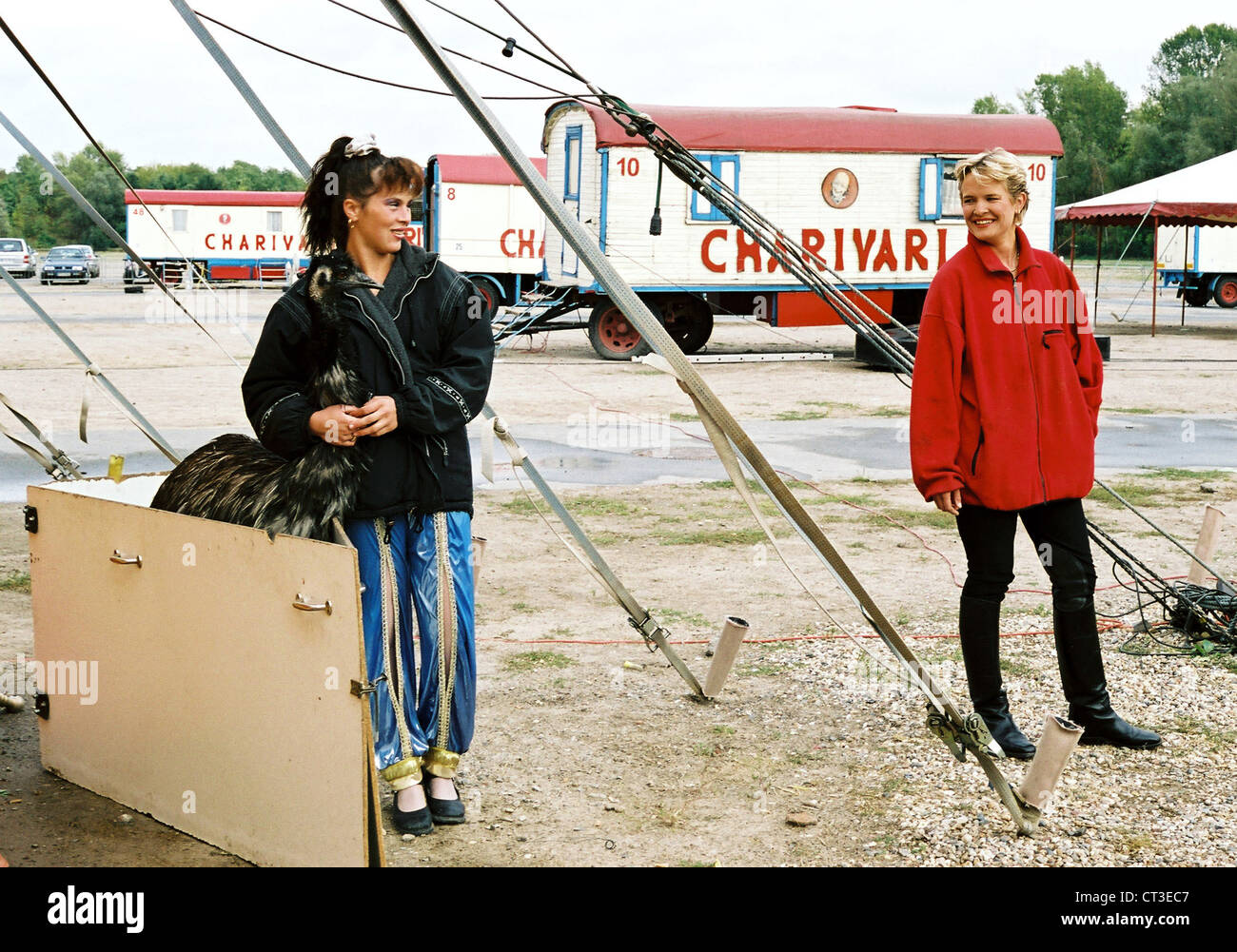 Zirkus-Mitarbeiter kurz vor dem Auftritt Stockfoto