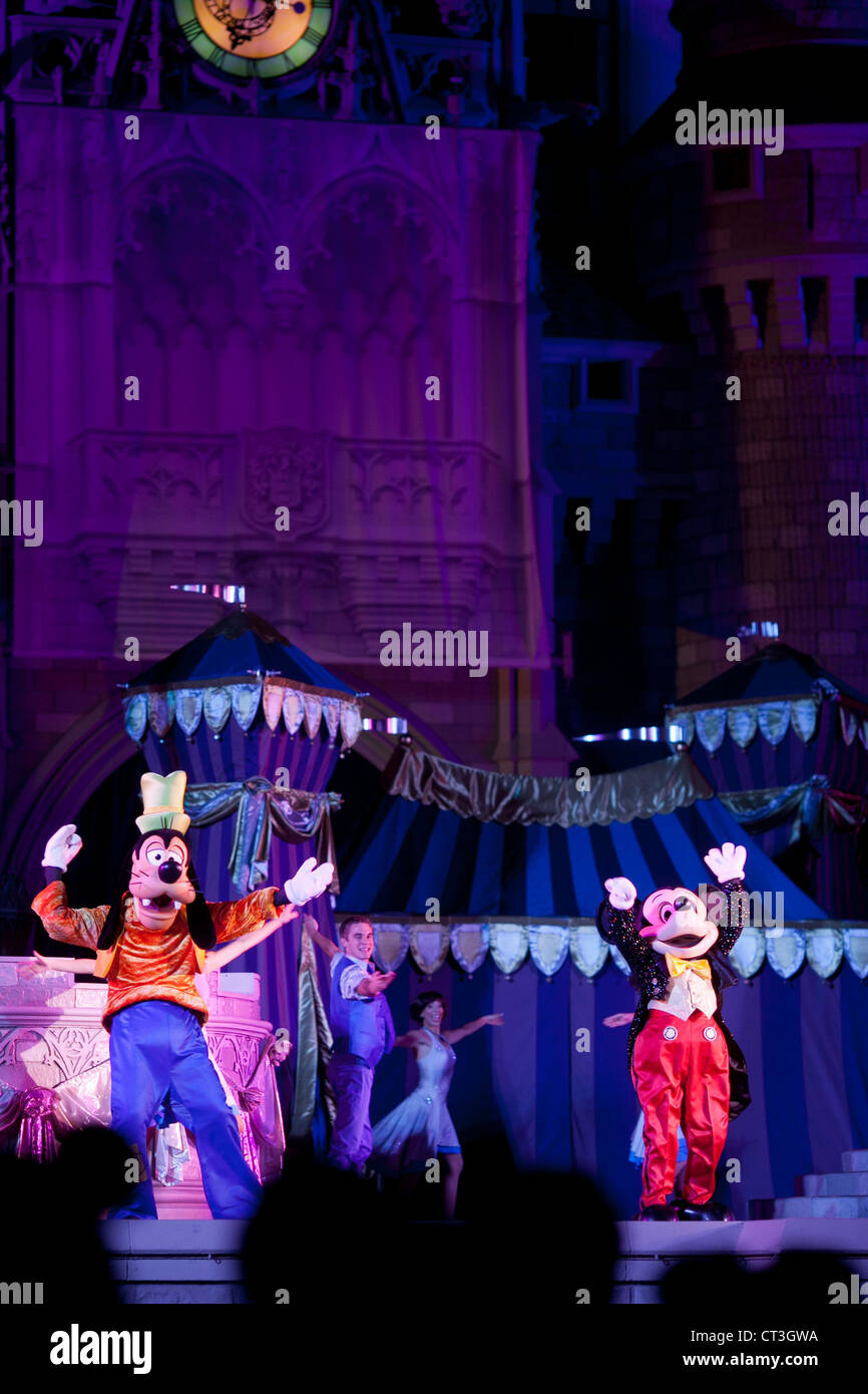 Zusammen Sie Traum-mit Micky Show im Magic Kingdom, Disneyworld, Orlando, Florida Stockfoto
