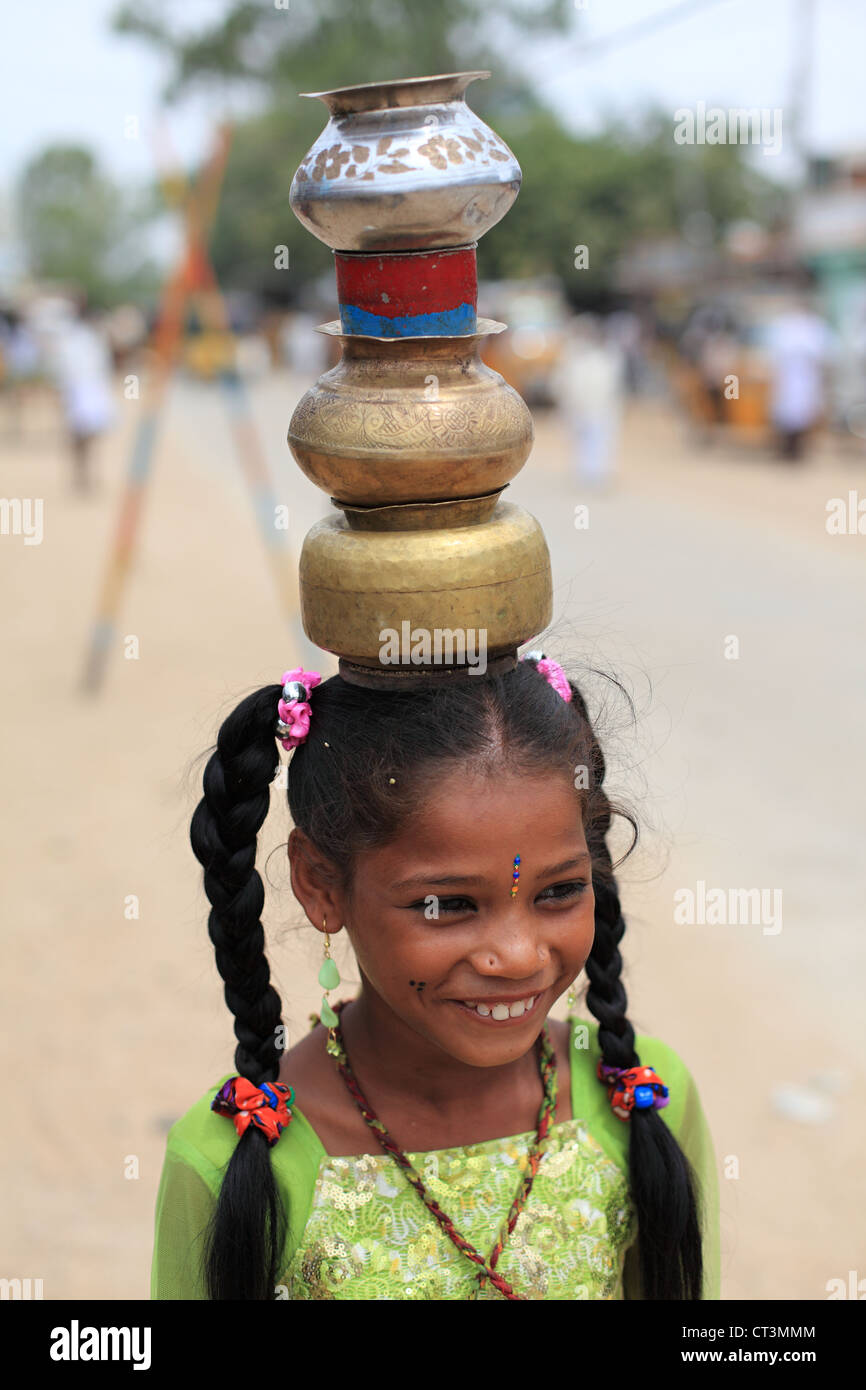 Straße Zirkuskünstler Andhra Pradesh in Indien Stockfoto