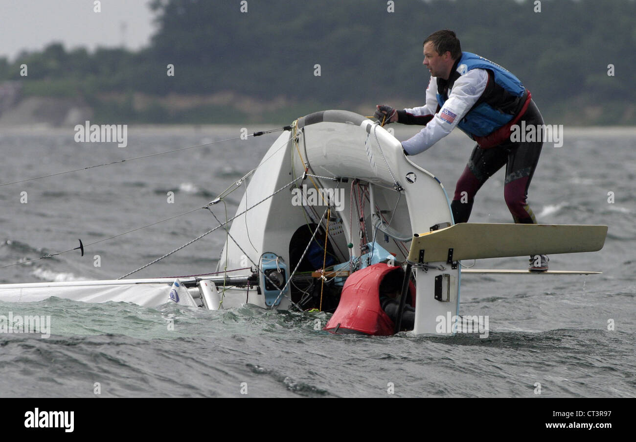 Kiel, Segeln im Sturm Stockfoto