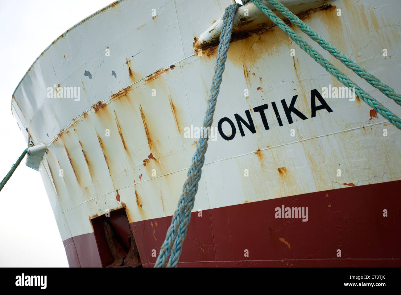 Ein Schiff im Hafen von Rekjavik angedockt Stockfoto