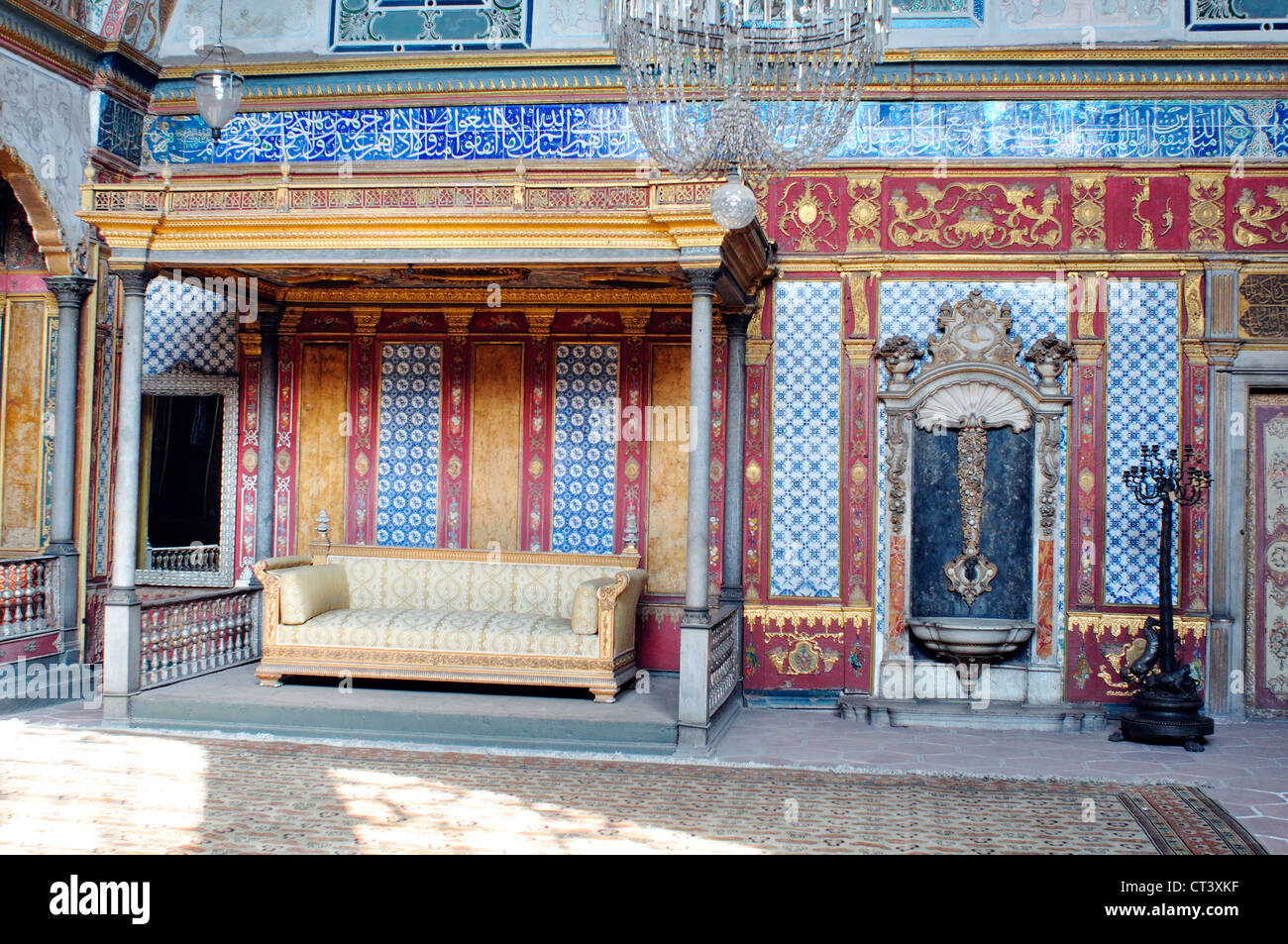 Türkei, Istanbul, Topkapi, Palast, Kaisersaal mit den Thron des Sultans, der Harem und der Sultan Private Stockfoto