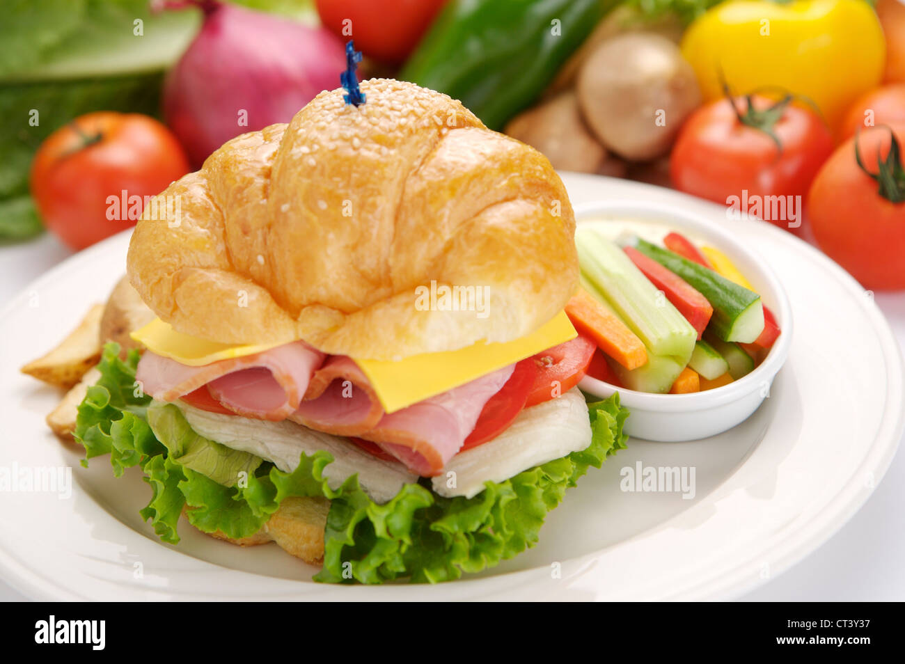 Schinken und Käse sandwich Stockfoto