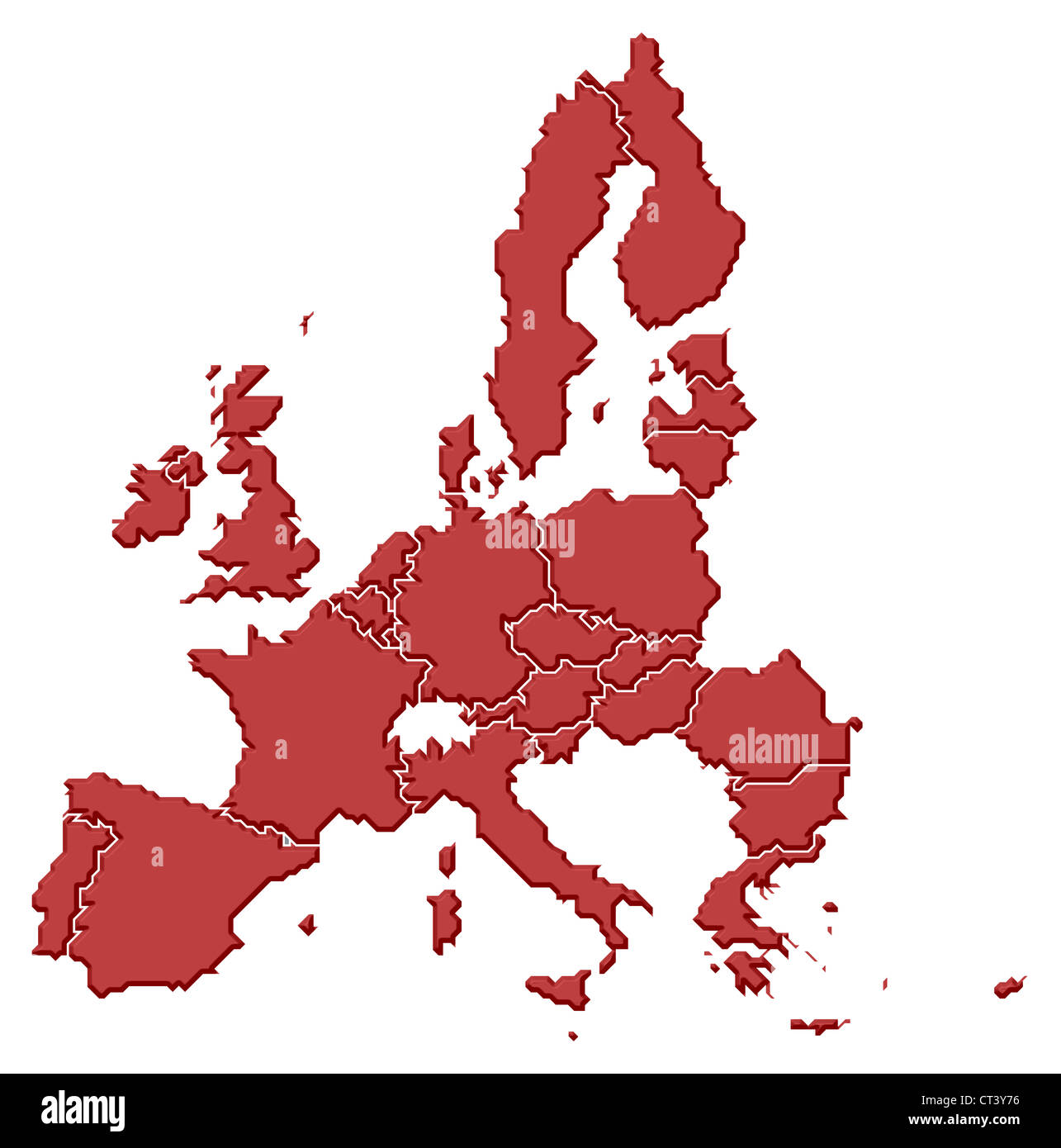 Politische Karte der Europäischen Union mit den verschiedenen Staaten Stockfotografie Alamy