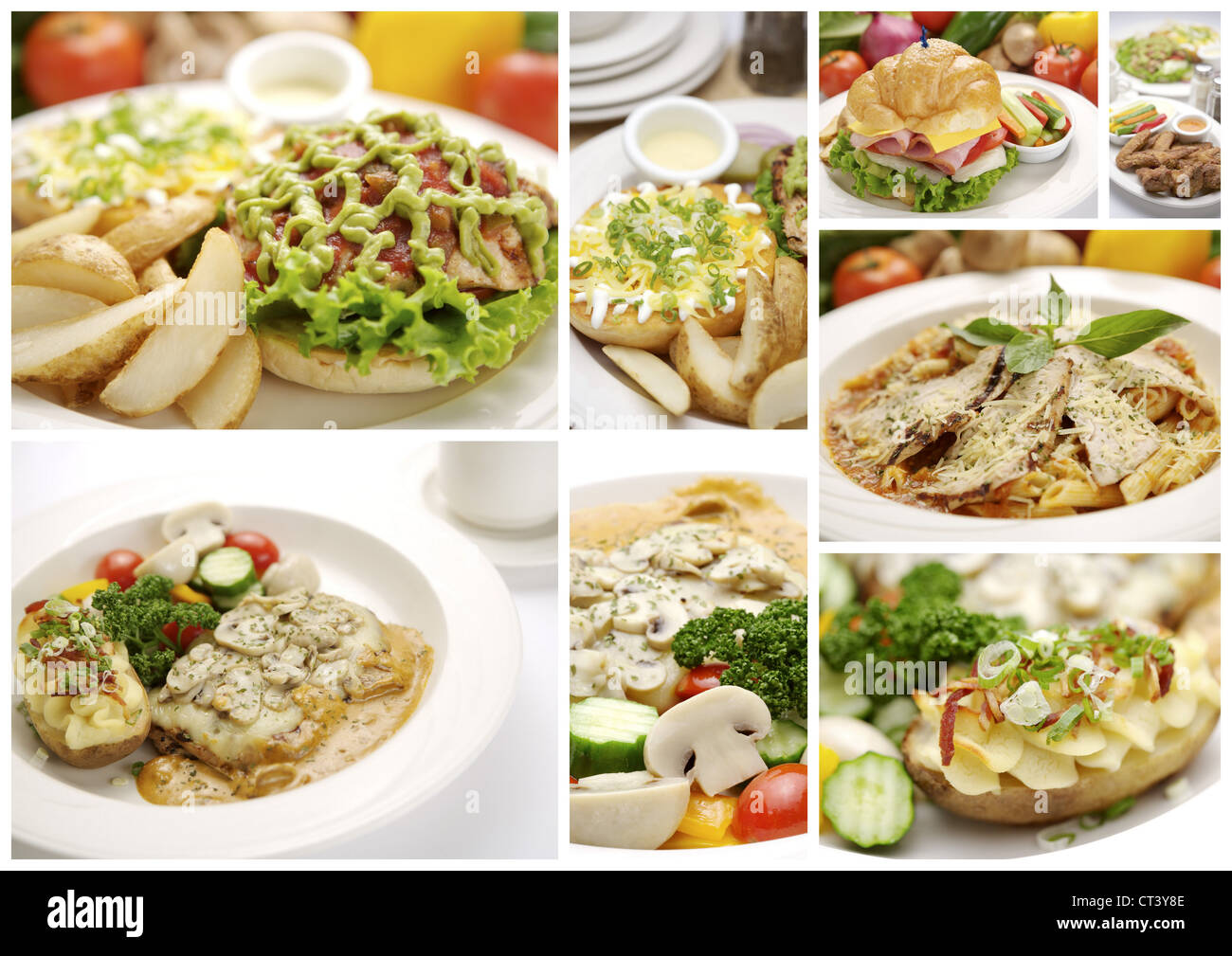 Fast-Food-collage Stockfoto