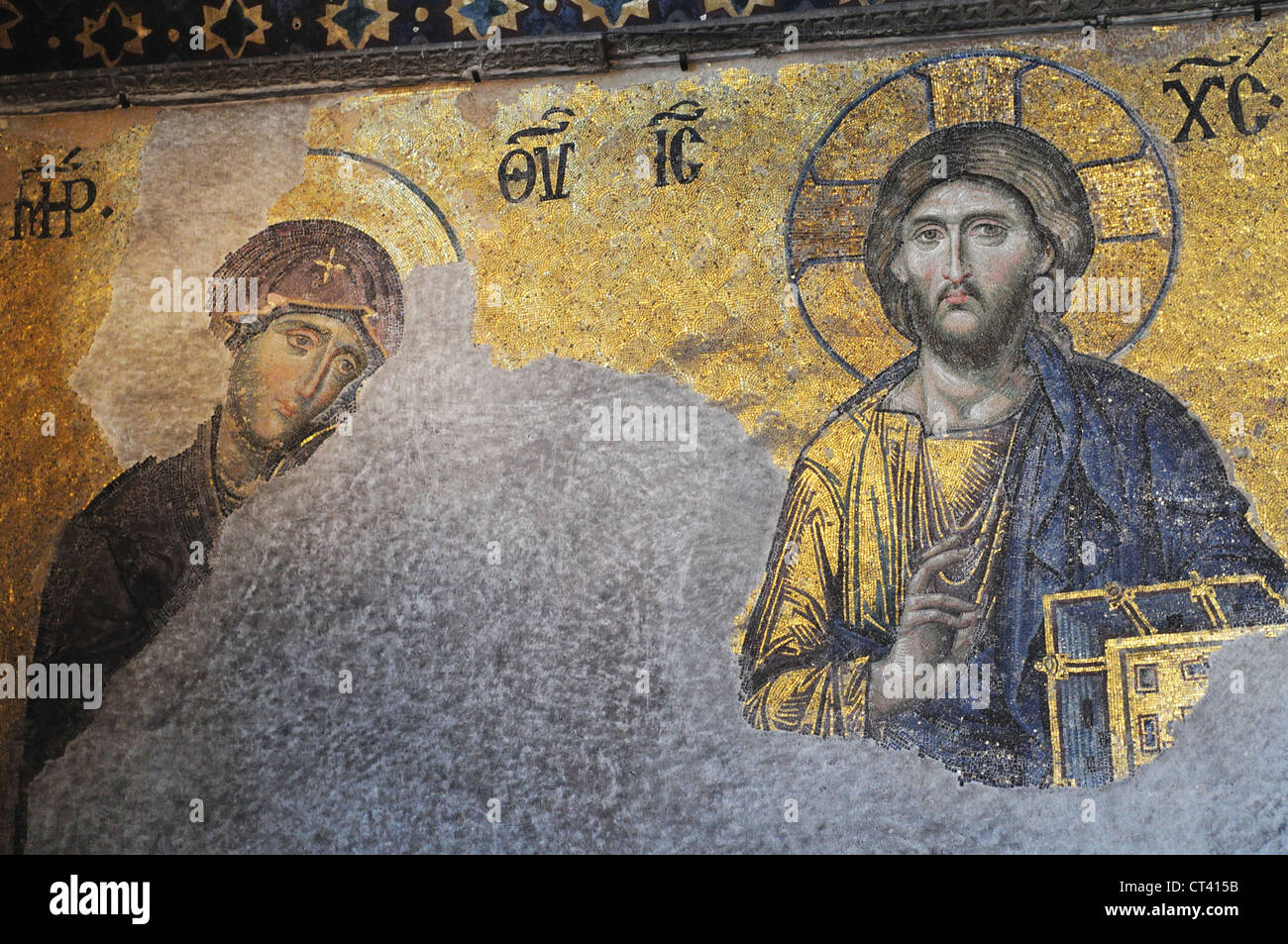 Türkei, Istanbul, Ayasofya Innenansicht, Mosaik von Jesus Christus Stockfoto