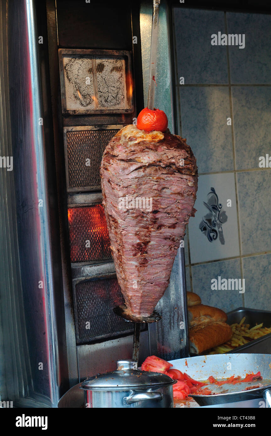 Türkei, Istanbul, Döner Kebab-Fast-Food-Stand Stockfoto