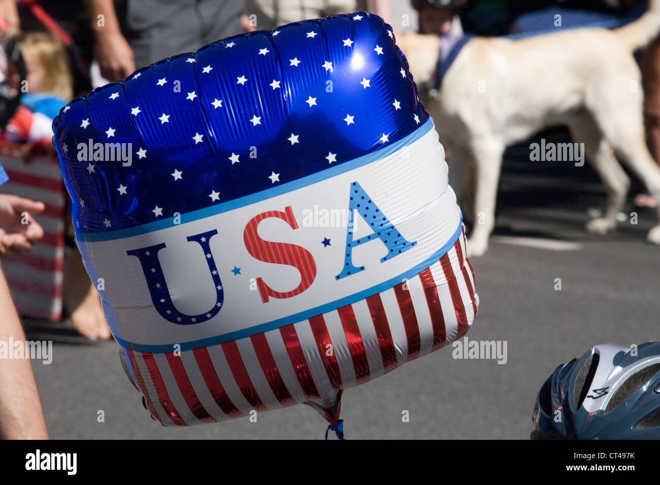 Eine patriotische USA Ballon am 4. Juli Parade Stockfoto