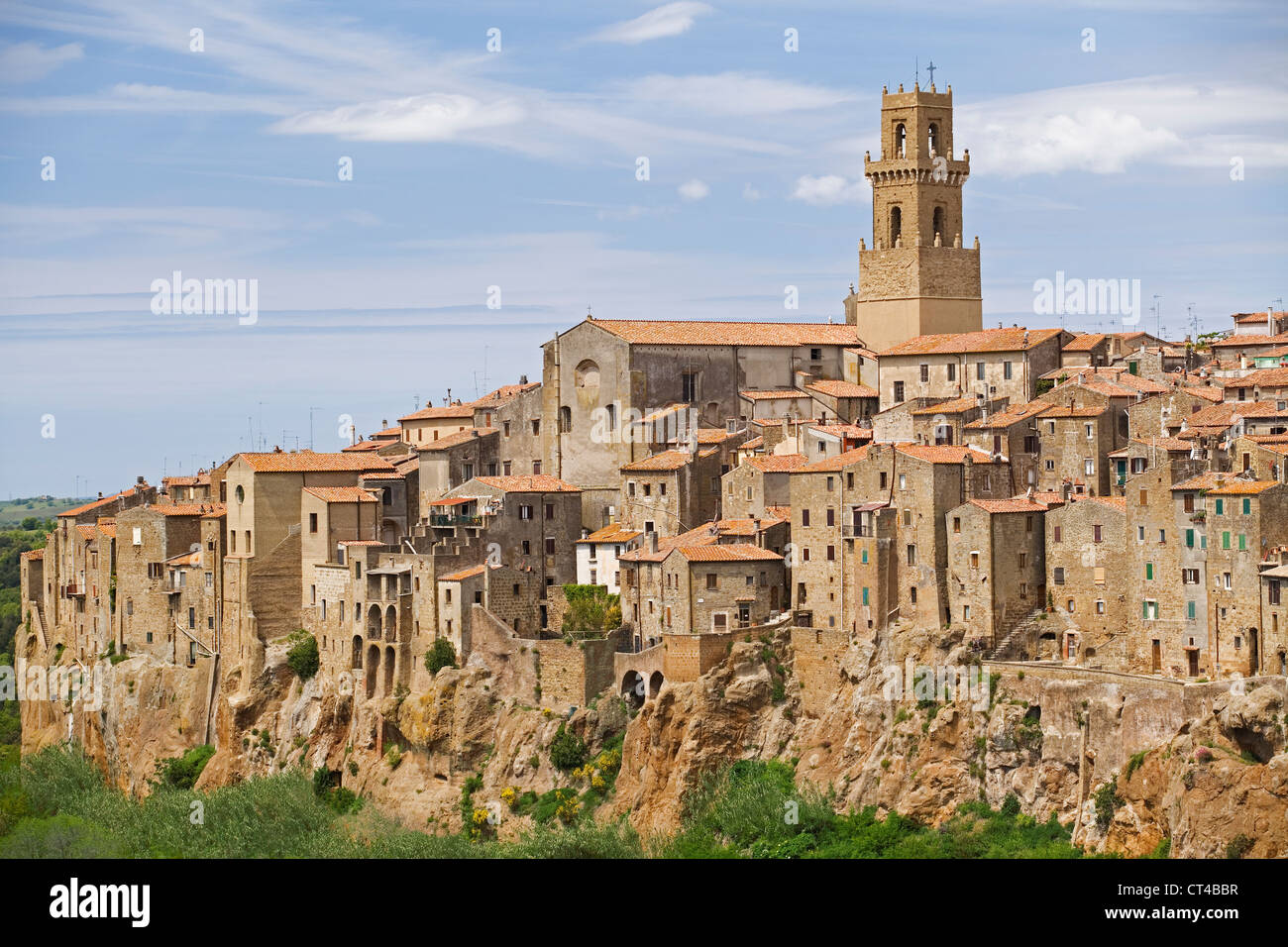 Pitigliano, Toskana - Blick auf Altstadt Stockfoto