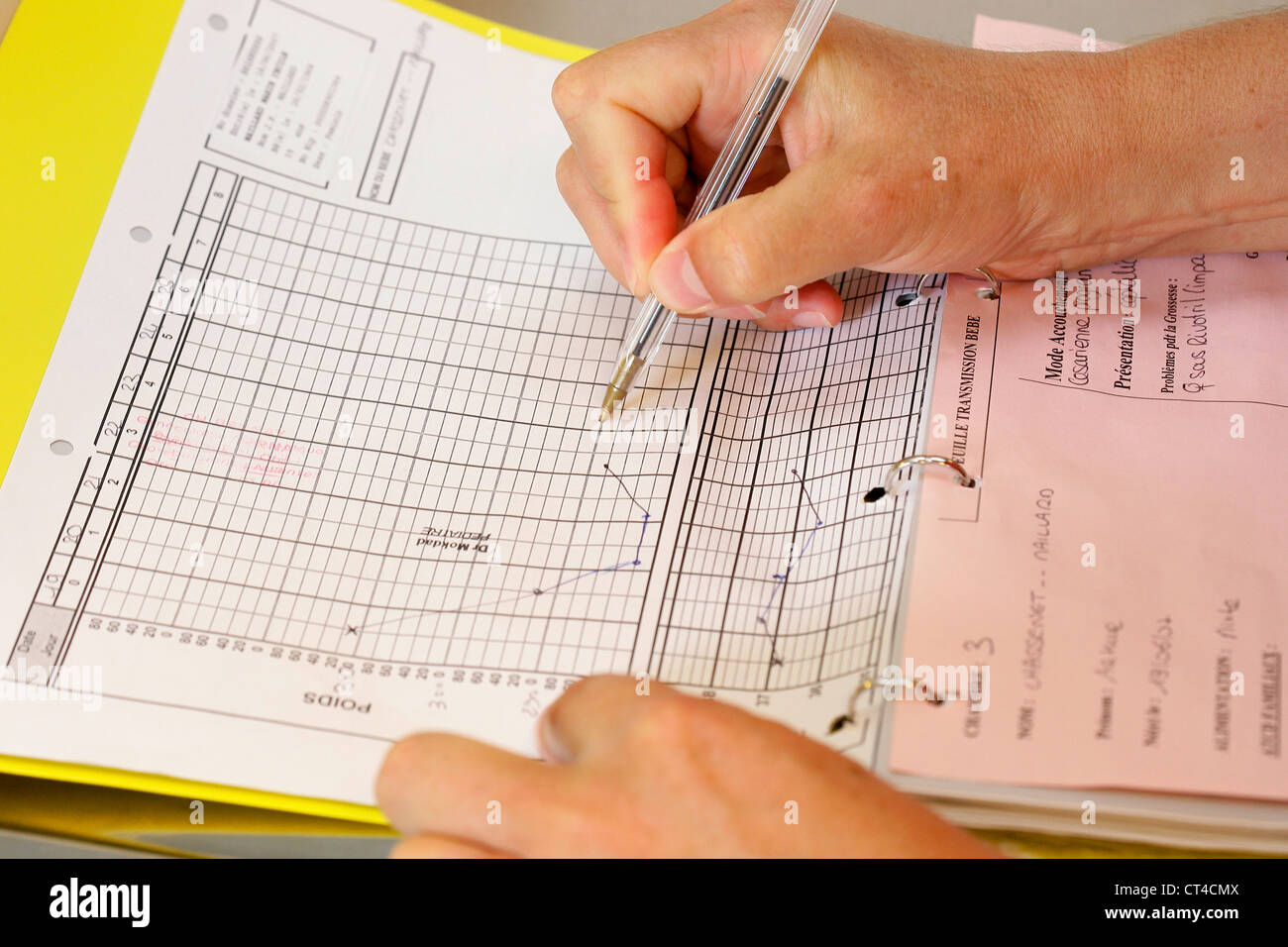 KRANKENAKTE Stockfoto