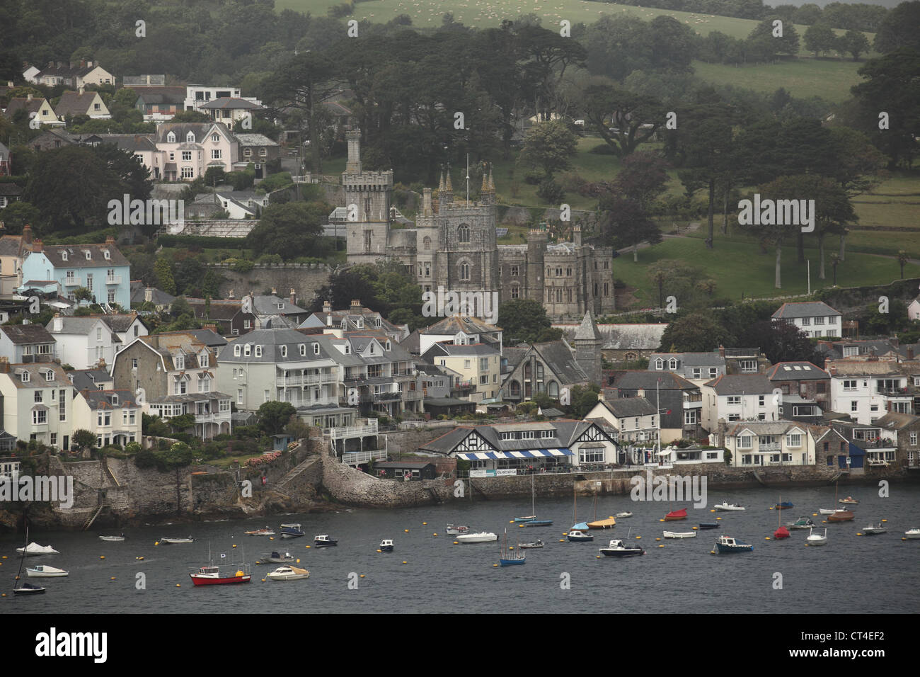 Fowey aus Polruan Cornwall Stockfoto