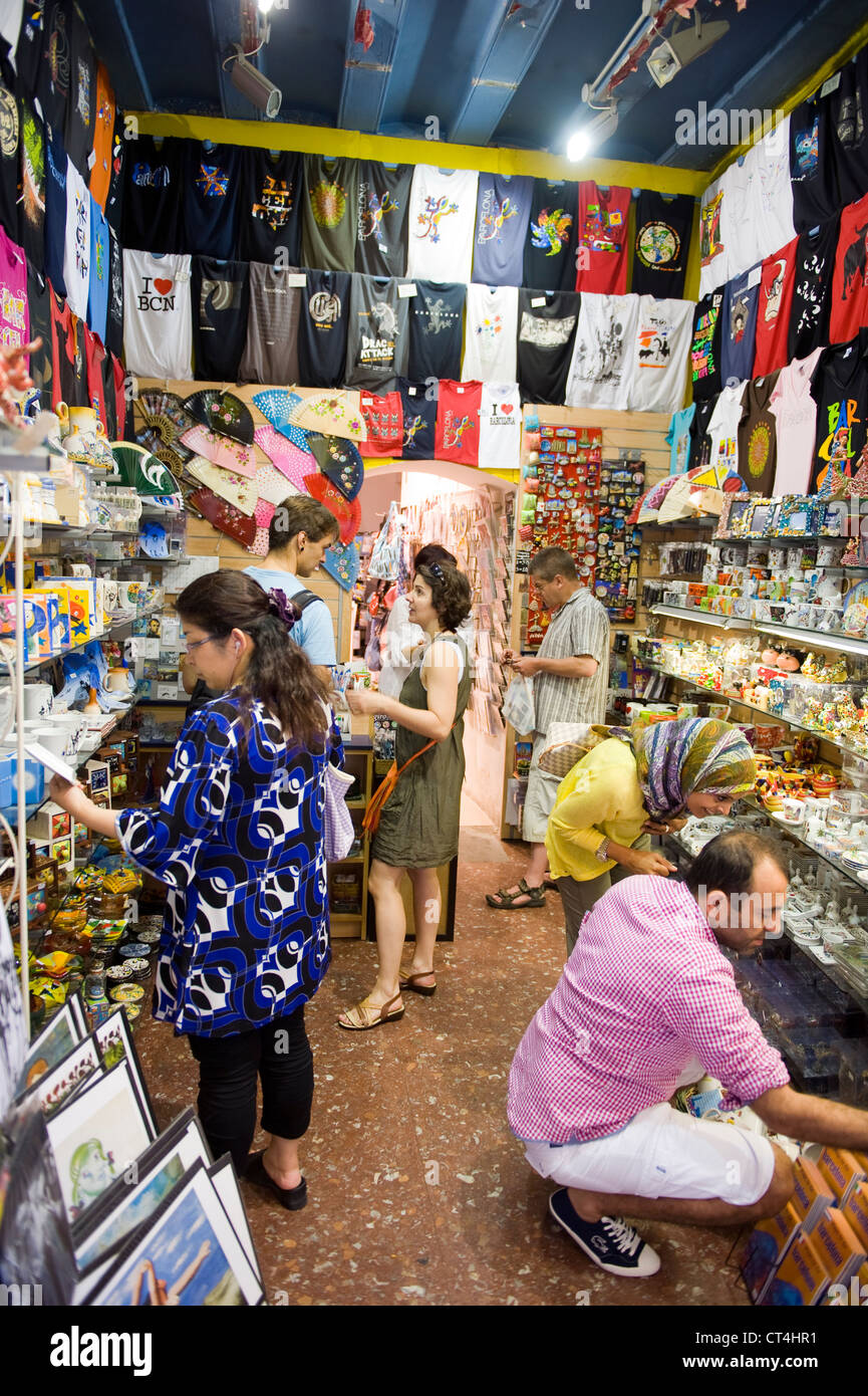 Tourist Souvenir Shop barcelona Stockfoto