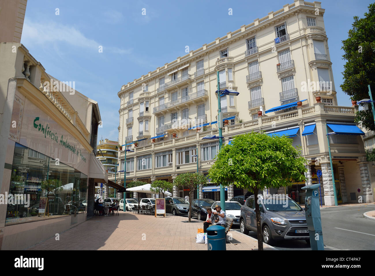 Rue Partouneaux, Menton, Côte d ' Azur, Alpes-Maritimes, Provence-Alpes-Côte d ' Azur, Frankreich Stockfoto