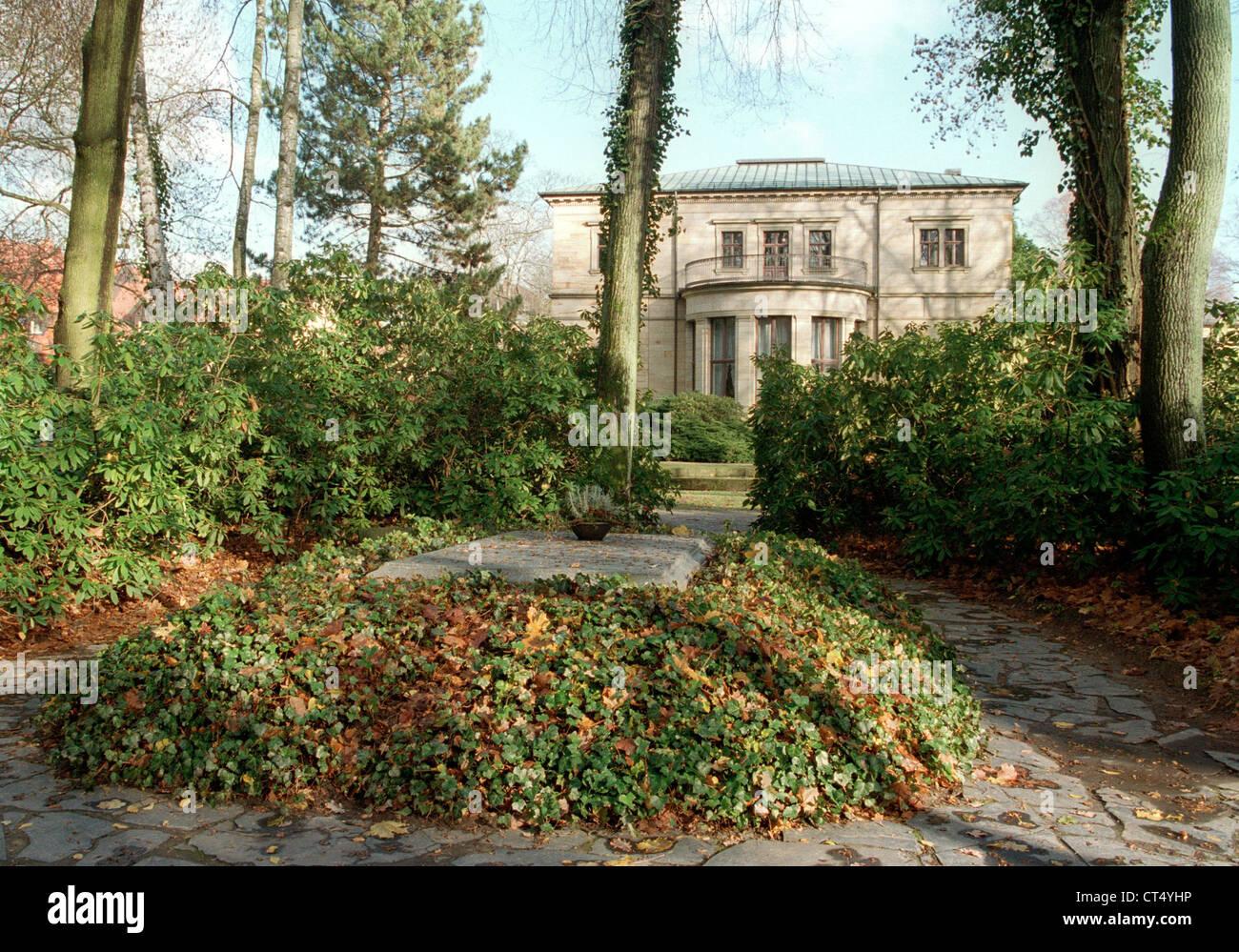 Das Grab von Richard Wagner und der Villa Wahnfried in Bayreuth Stockfoto