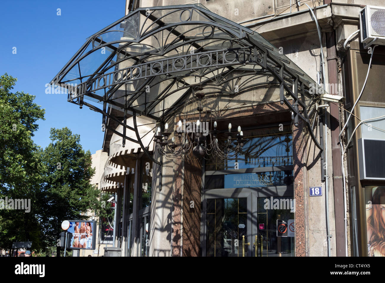 Das Stadtzentrum von Belgrad im Serbien-Balkan-Hotel mit dem Orient-Express-Restaurant existiert nicht mehr Stockfoto