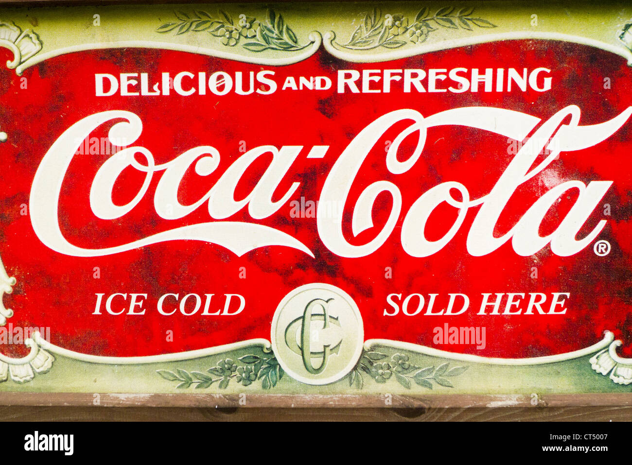 Vintage coca cola Werbung Stockfoto