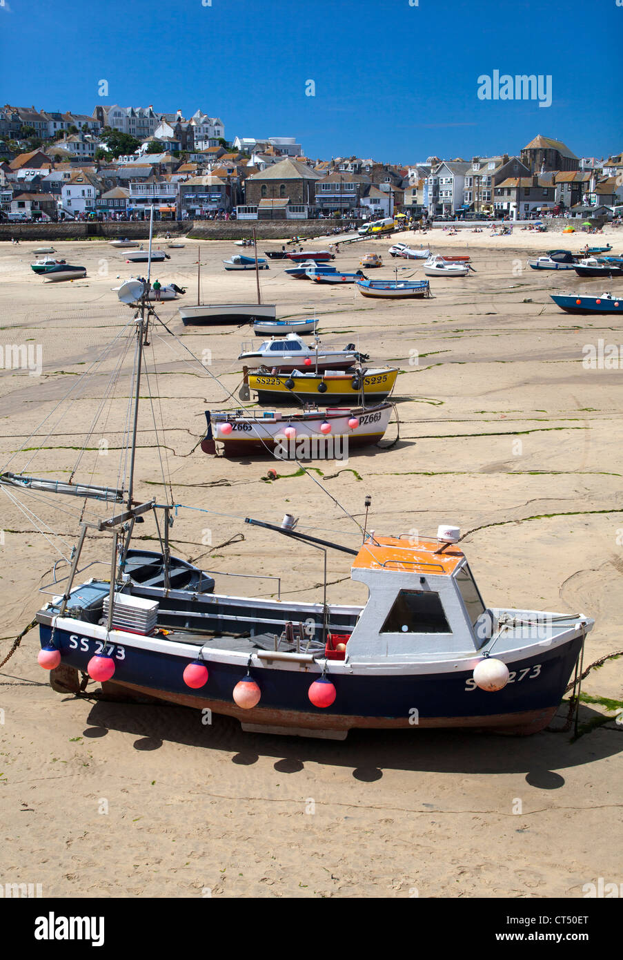 Angelboote/Fischerboote im Hafen von St. Ives Stockfoto