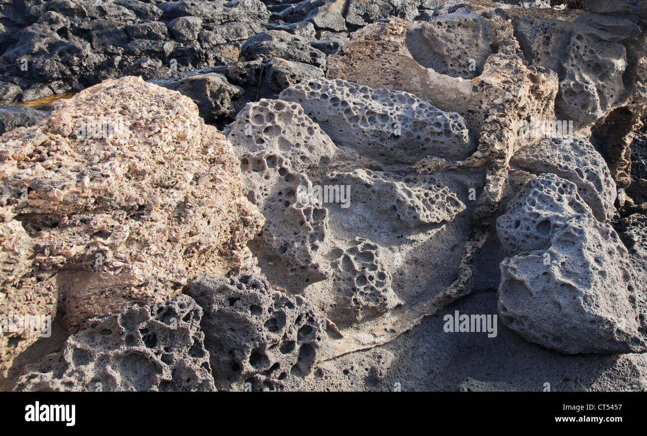 alten poröse Vulkangestein Hintergrund Stockfoto