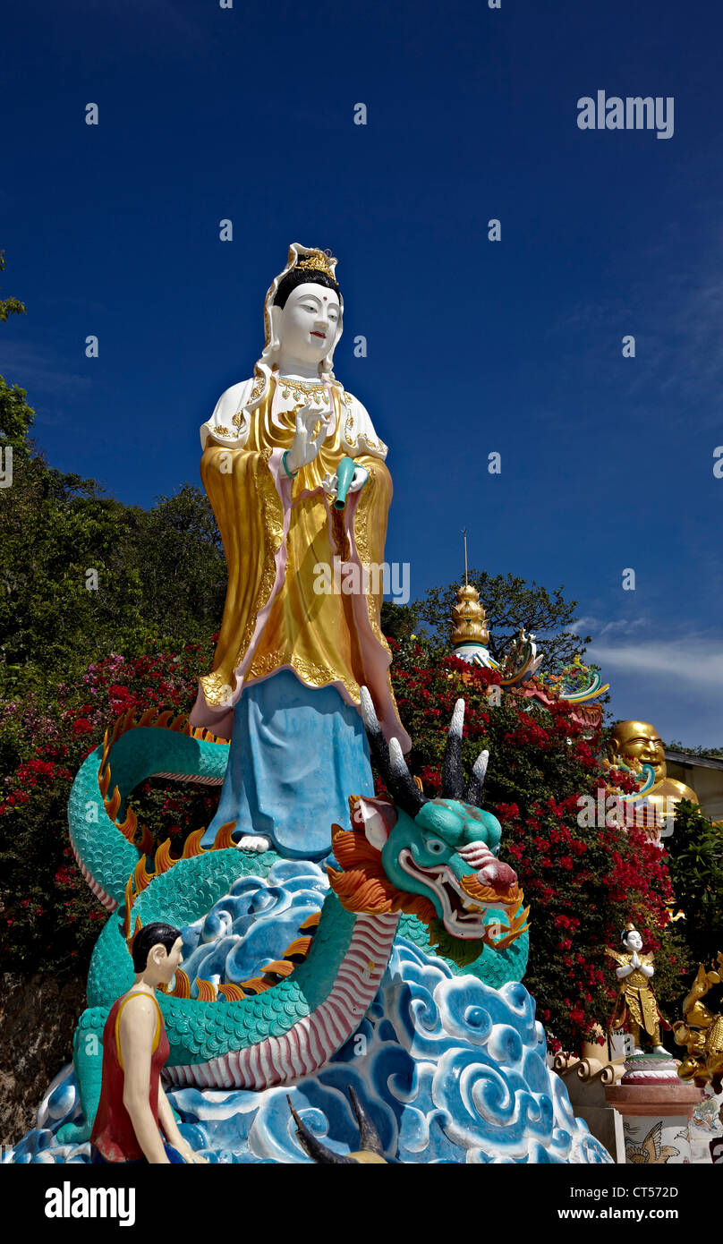 Kuan Yin (aka) Quan Yin oder Kwan Yin - chinesische Göttin des Mitgefühls auf Khao Takiab buddhistischen Tempel Hua Hin Thailand S.E Asia Stockfoto