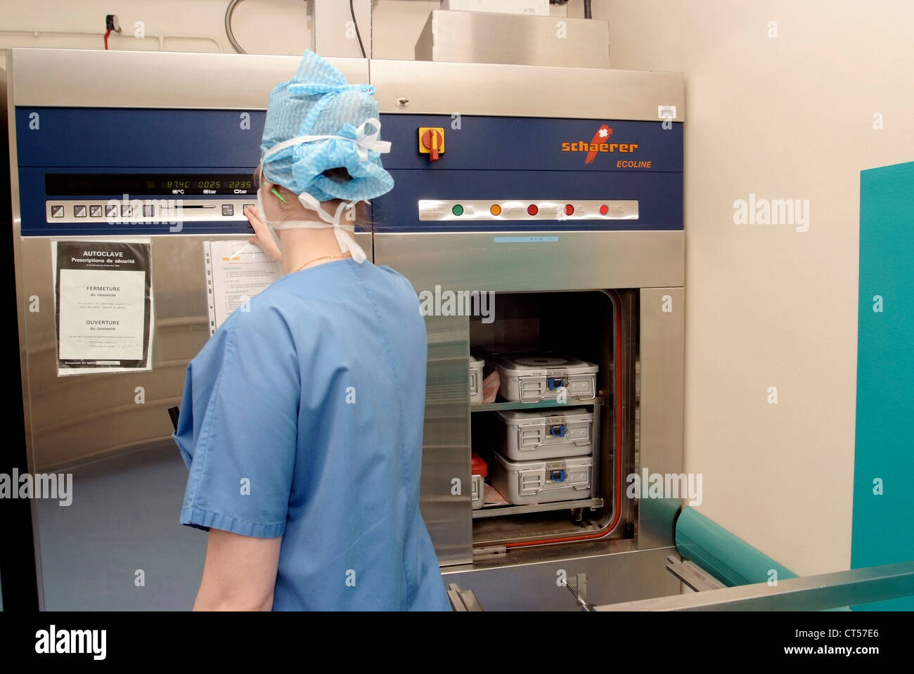 STERILISATION VON MED. AUSRÜSTUNG Stockfoto