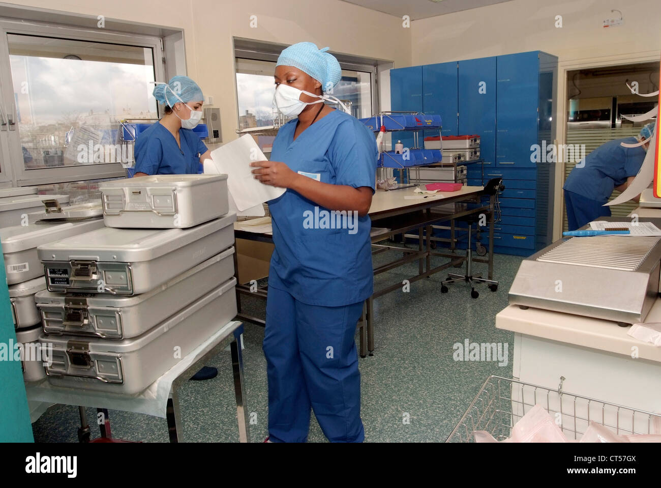 STERILISATION VON MED. AUSRÜSTUNG Stockfoto