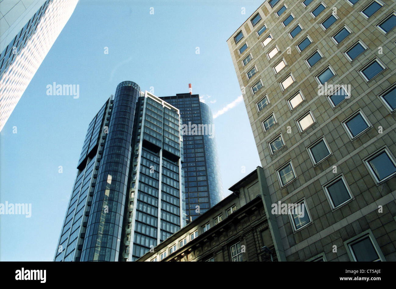 Frankfurt / Main, Bürogebäude im Bankenviertel Stockfoto