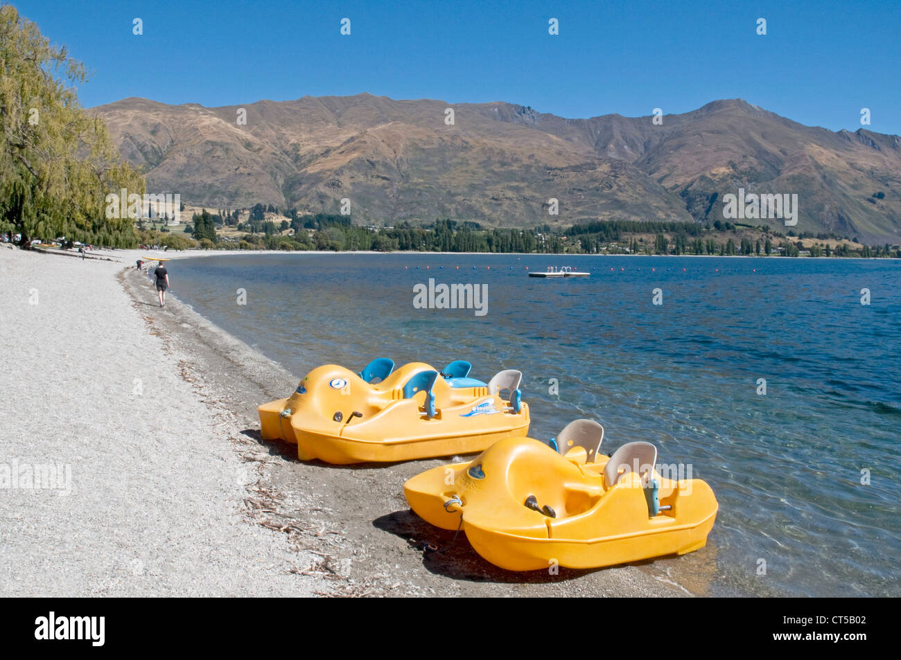 Ruhige Szene an den Ufern des Lake Wanaka, Neuseeland Stockfoto