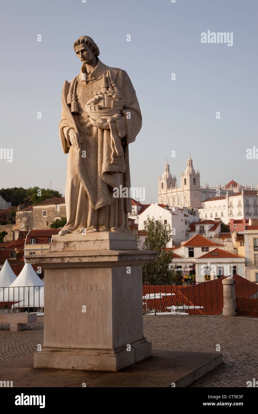 Statue von St. Vincent, Alfama, Lissabon, Portugal Stockfoto