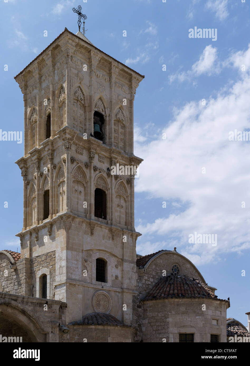 dh Kirche des Heiligen Lazarus LARNAKA ZYPERN St. Lazarus orthodoxe Kirche Glockenturm Larnaka Agios Lazaros Stockfoto