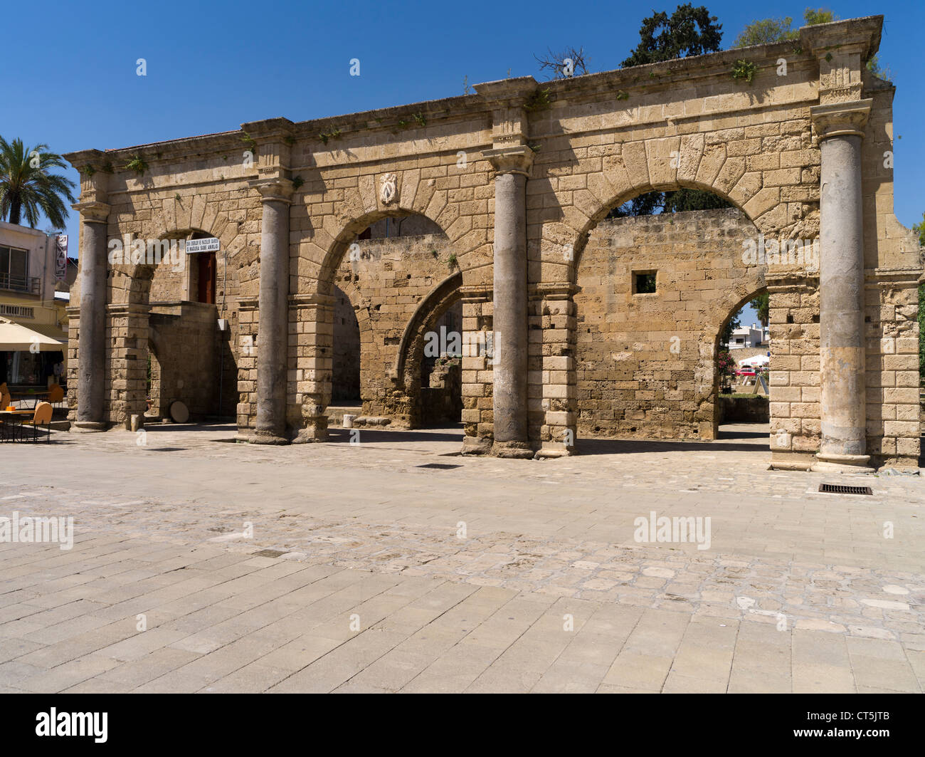 dh alte Stadt FAMAGUSTA Nord Zypern Palazzo del Provedittore venezianischen Königspalast Ruinen Namik Kemal Quadrat Stockfoto