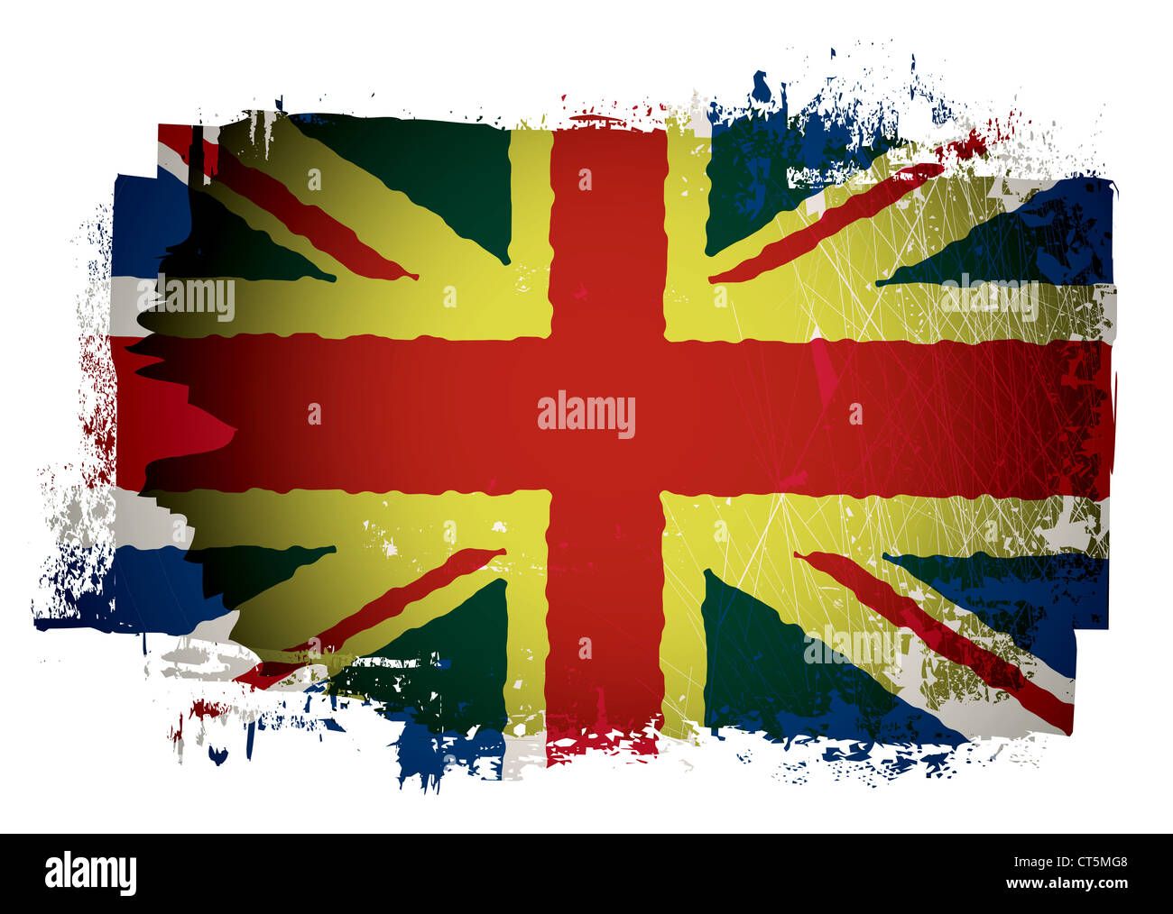 Grunge-Effekt-britische Union Jack-Flagge Stockfoto