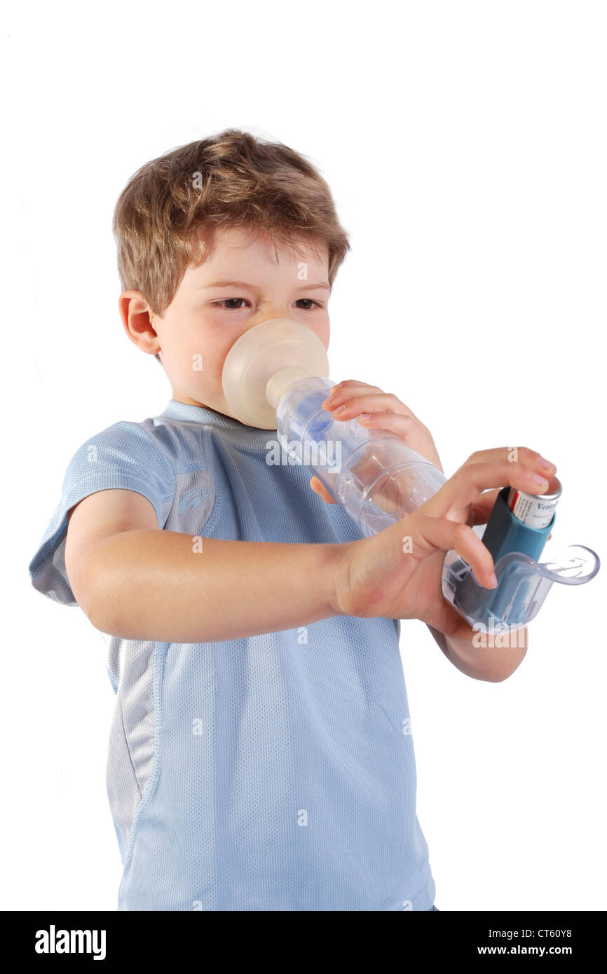 BEHANDLUNG VON ASTHMA, KIND Stockfoto