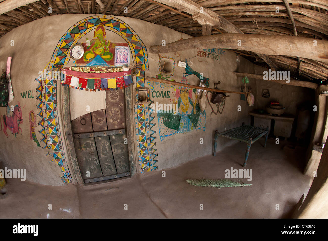 Traditionellen Rajasthani-Bauernhaus Stockfoto