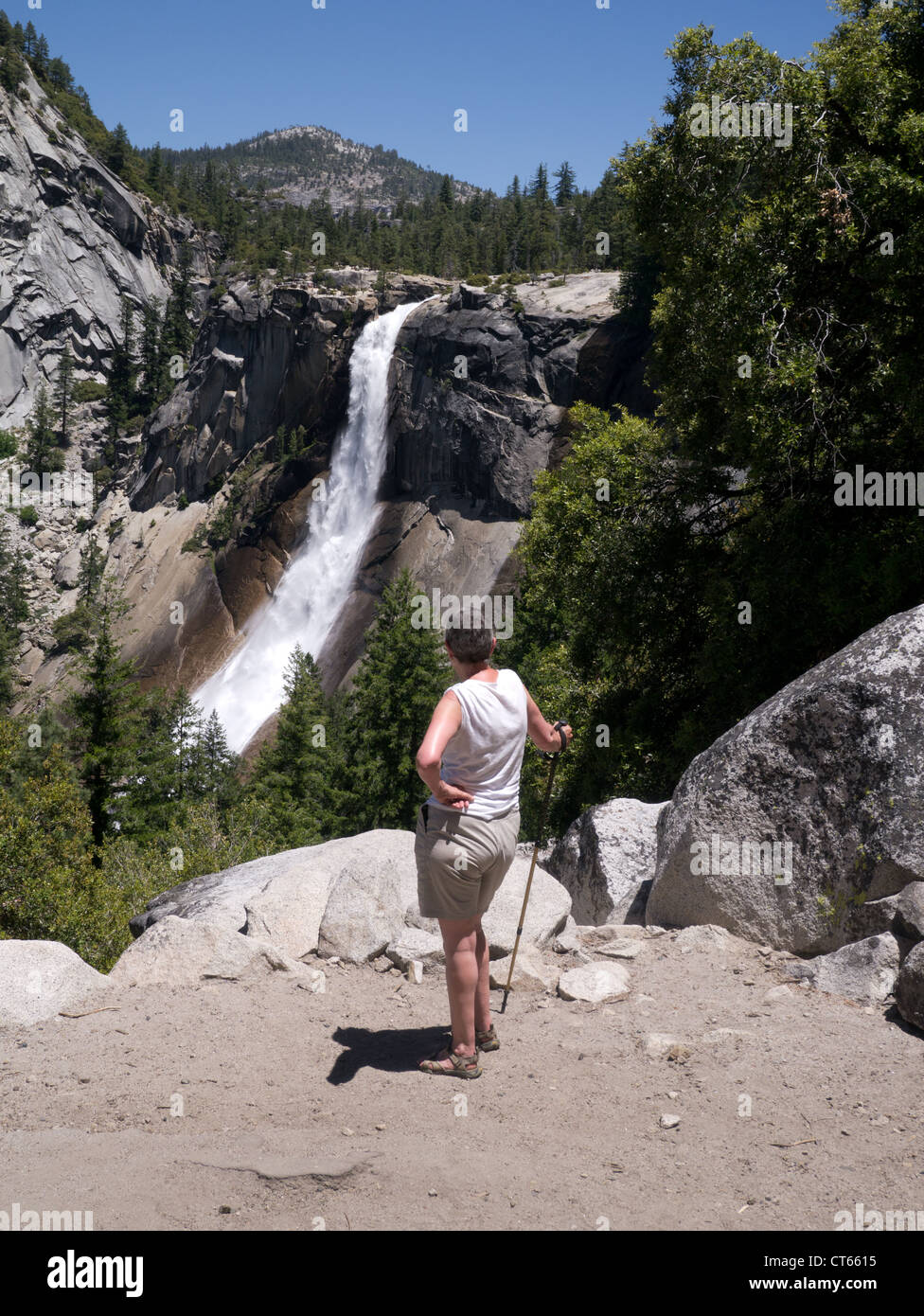 Nevada Fall am Merced River im Yosemite-Nationalpark, Kalifornien, USA Stockfoto