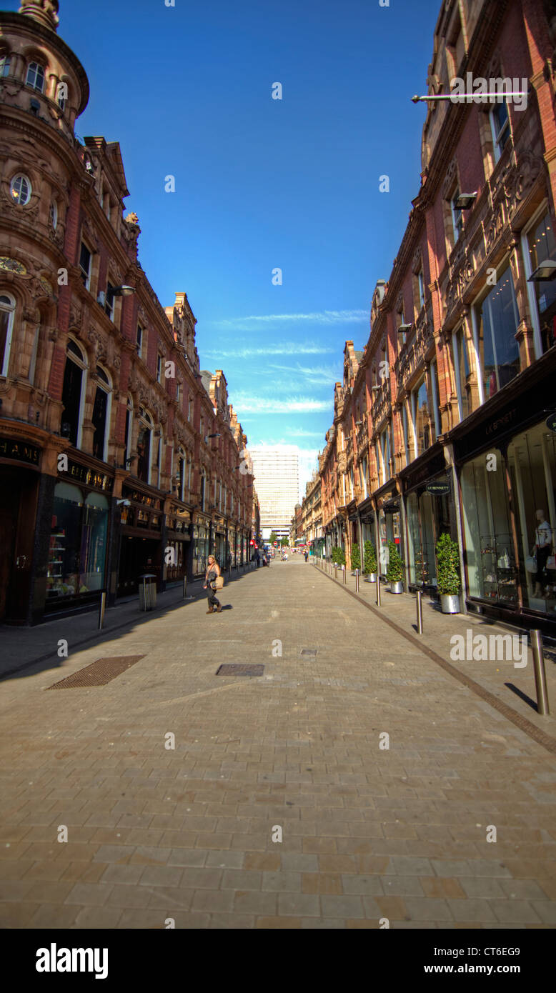 Straßen von Leeds am Sonntagmorgen Stockfoto