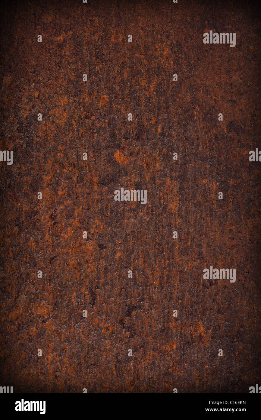 braunen alten Rost Metallplatte Hintergrund, abstrakte Textur Stockfoto