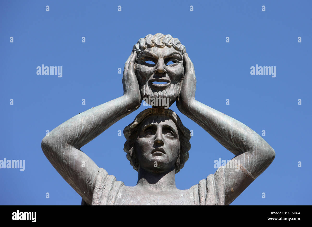 Statue im Retiro Park Stockfoto