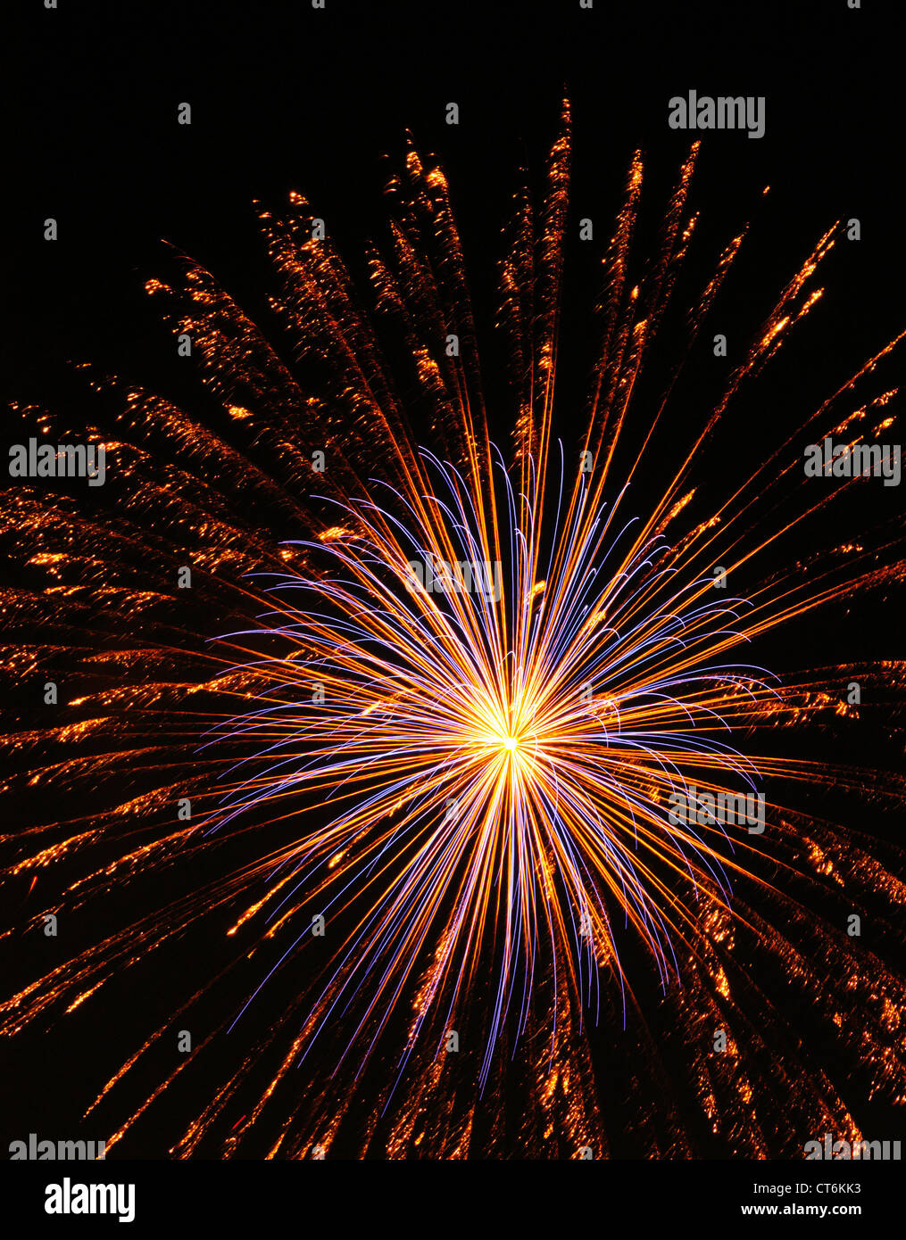 Spinnenartigen Blume von explosiven Licht bei Nacht Stockfoto