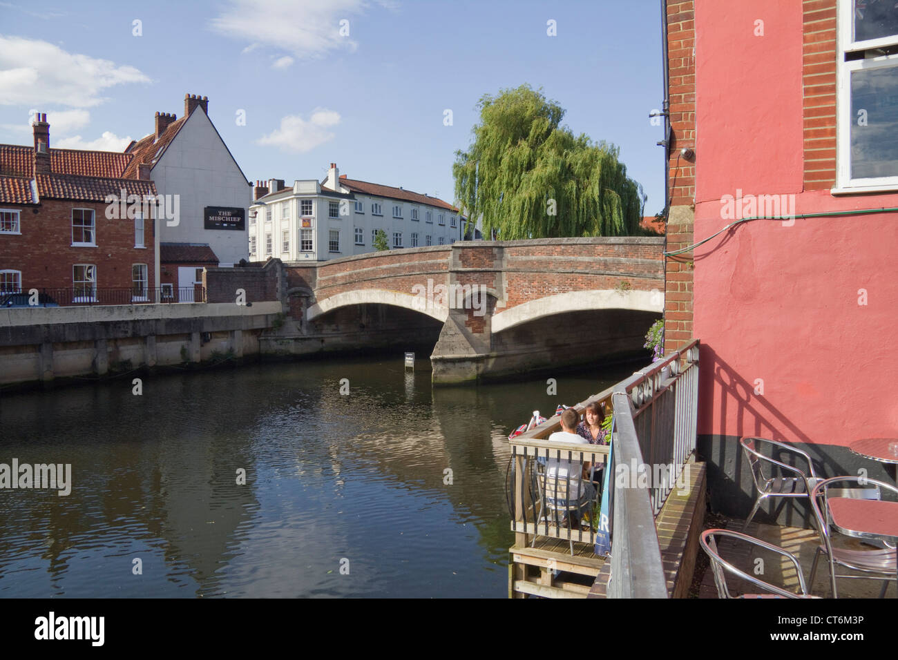 Fluss Wensum in Norwich England UK Stockfoto