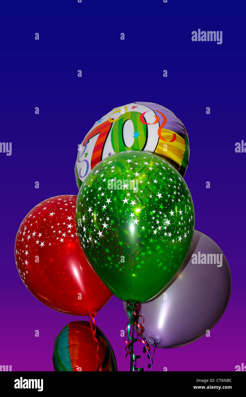 Bündel 70. Geburtstag Luftballons. Stockfoto