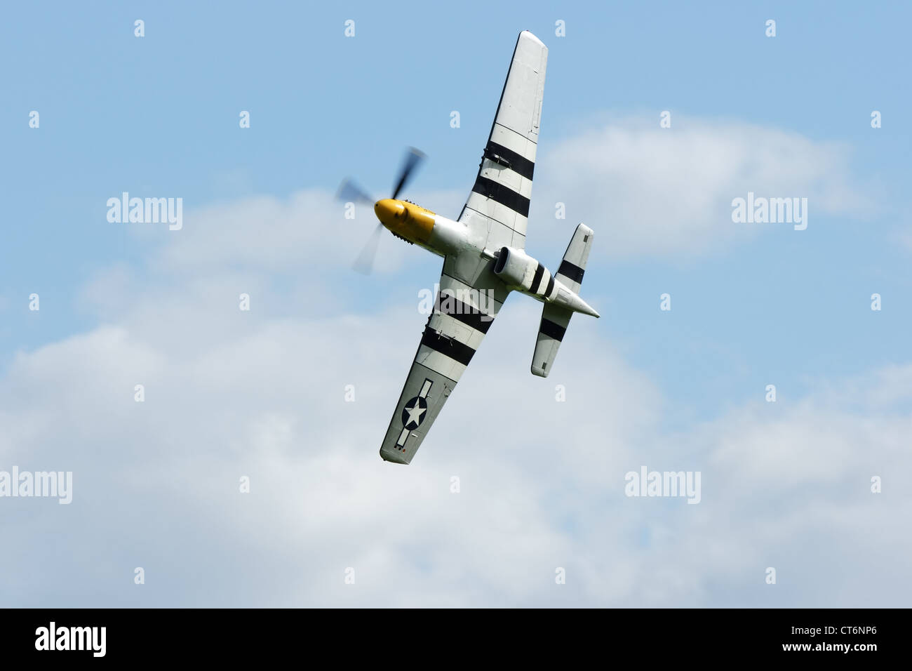 Norht American Mustang P51D demonstrieren beim Goodwood Revival Stockfoto