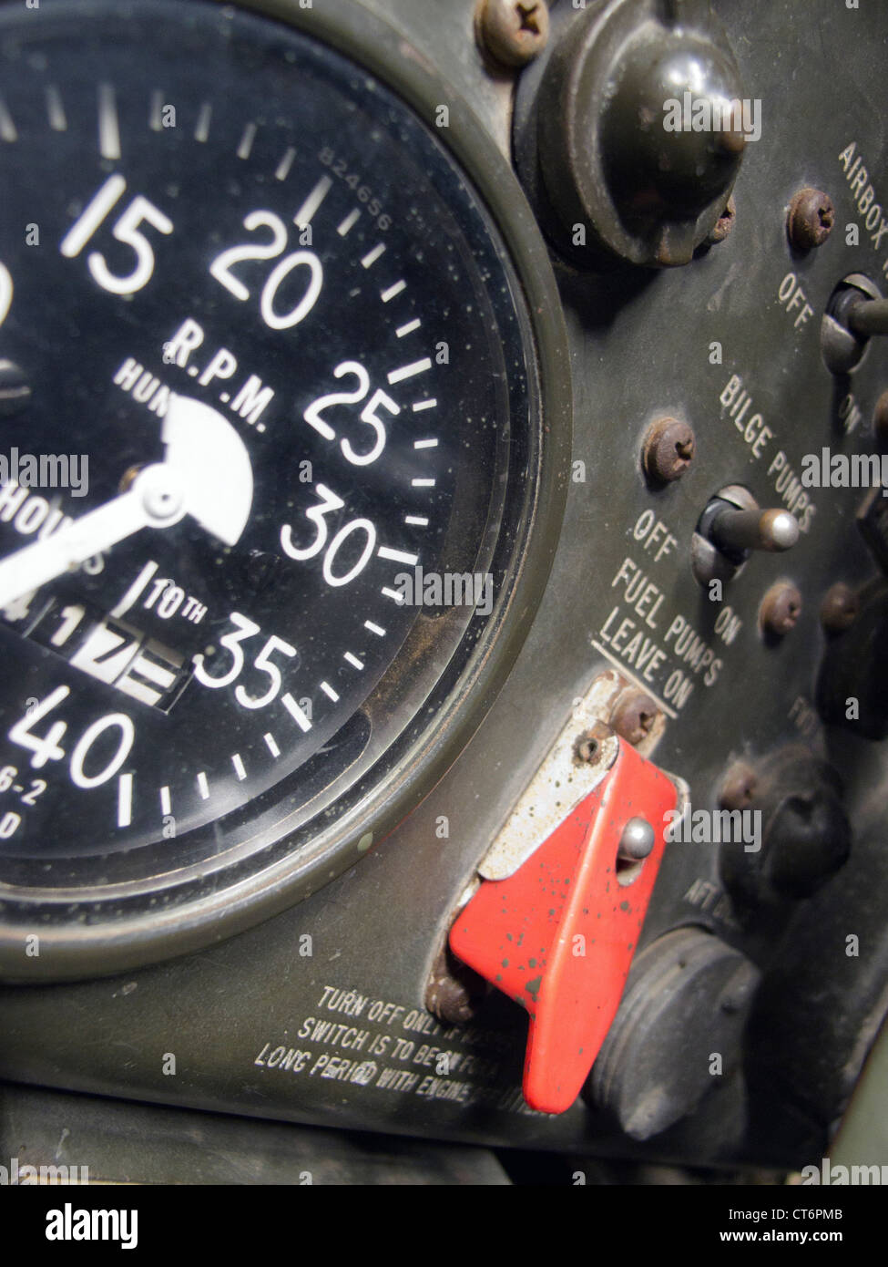 Armaturenbrett des Militärfahrzeug Stockfoto